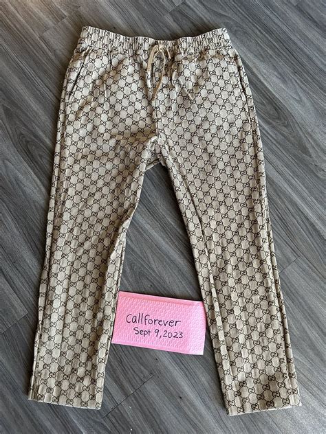 fake gucci monogram pants|gucci clothing brands.